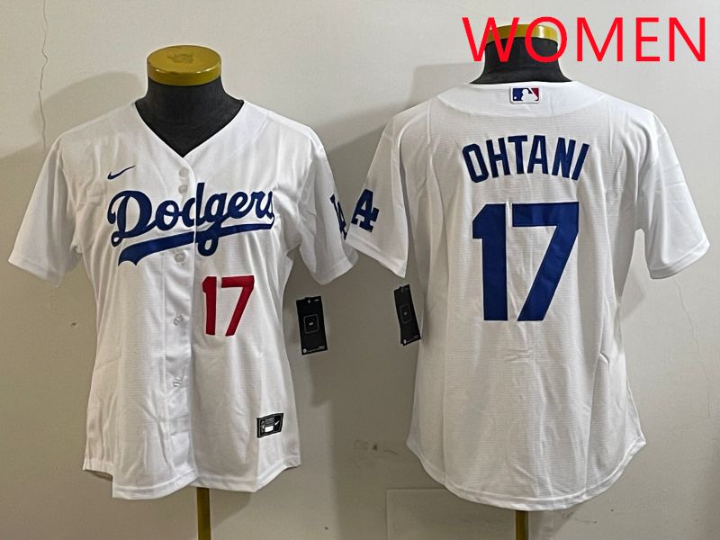 Women Los Angeles Dodgers #17 Ohtani White Game 2025 Nike MLB Jersey style 3187